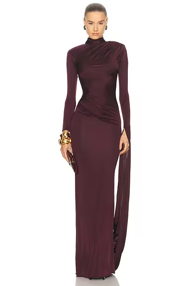 Magna Long Trained Jersey Dress Divinite