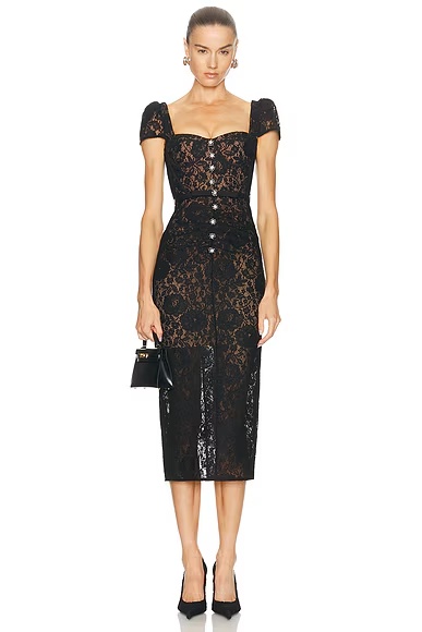 Sweetheart Midi Dress Black