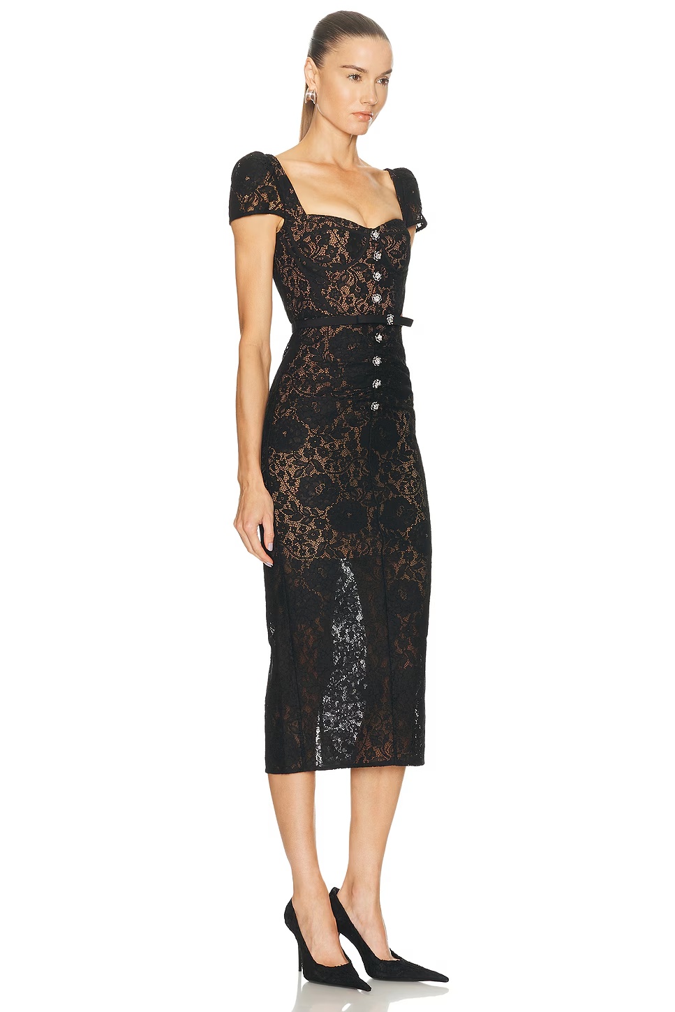 Sweetheart Midi Dress Black