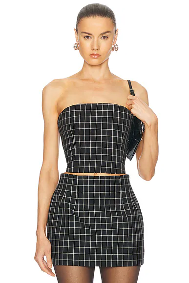 Corset Top Black Plaid