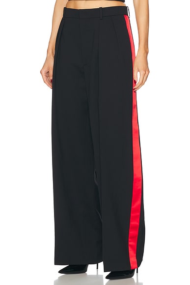 Low Rise Tuxedo Trouser Black & Red