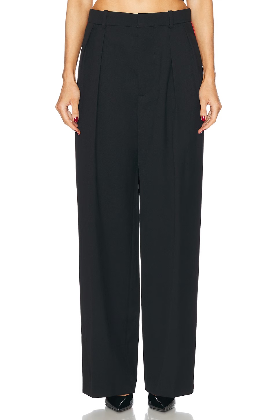 Low Rise Tuxedo Trouser Black & Red