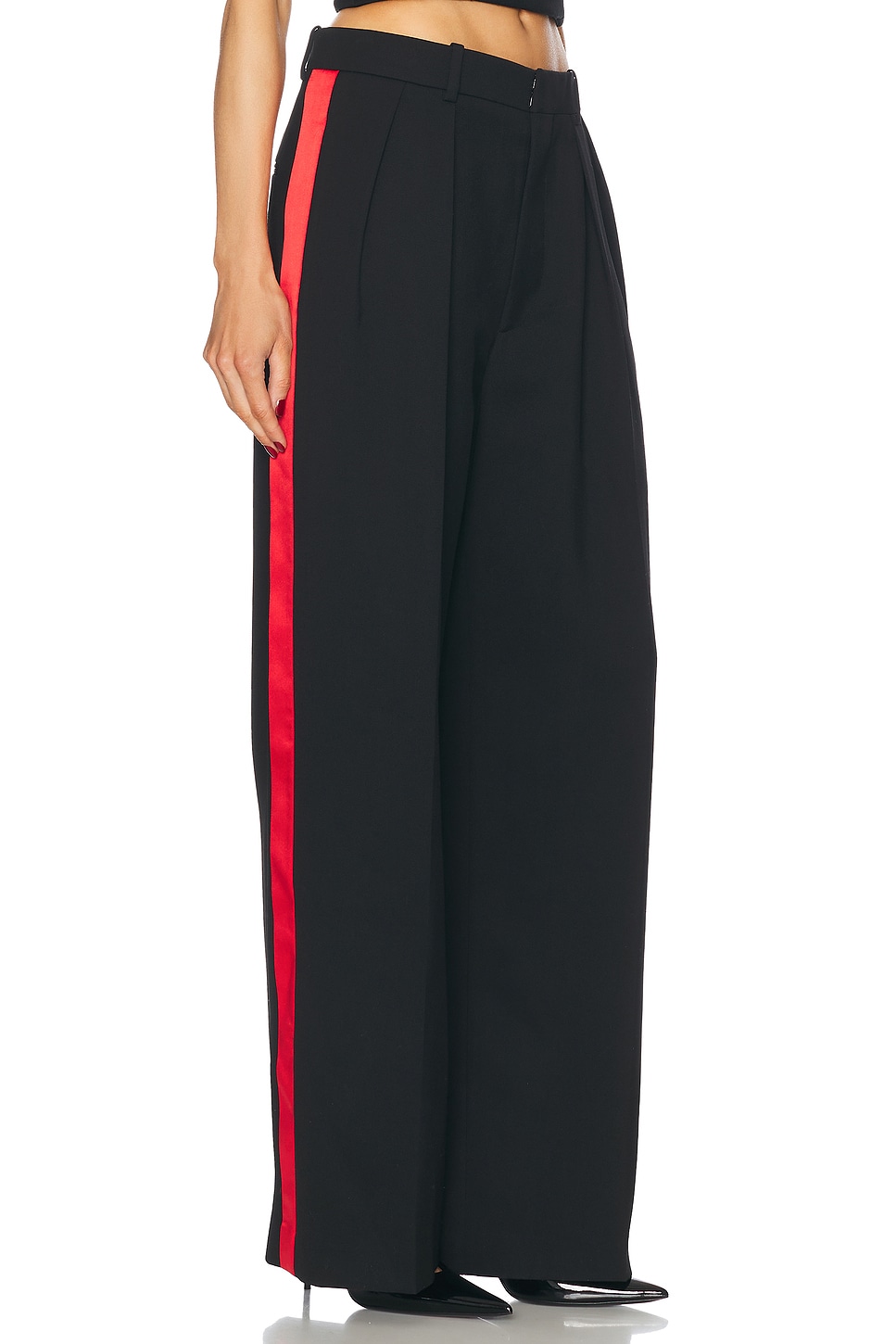Low Rise Tuxedo Trouser Black & Red