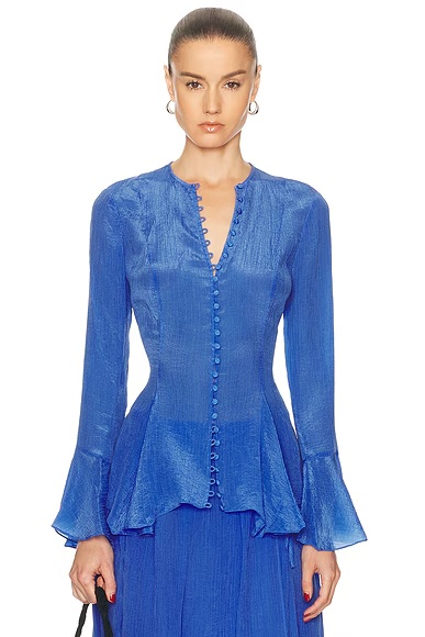 Button Front Shirt Indigo Sky