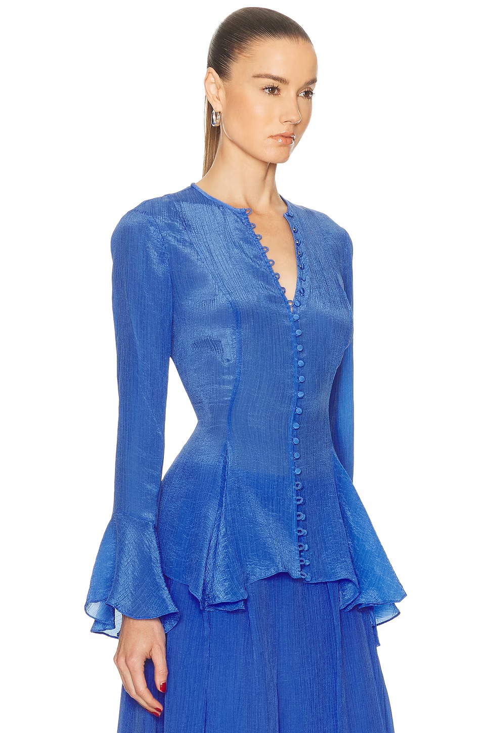 Button Front Shirt Indigo Sky
