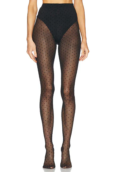 Polka Dot Tights Black
