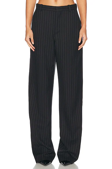 Straight Leg Pant Black Pinstripe