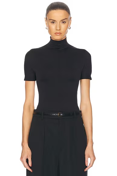 x Rosie Huntington-Whiteley RHW Short Sleeve Bodysuit Black