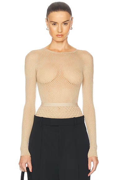 x Rosie Huntington-Whiteley RHW Web Bodysuit Sahara