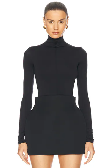 x Rosie Huntington-Whiteley RHW Long Sleeve Bodysuit Black