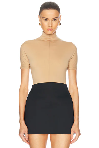 x Rosie Huntington-Whiteley RHW Short Sleeve Bodysuit Sahara