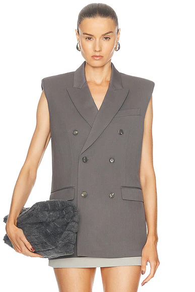Double Breasted Vest Slate