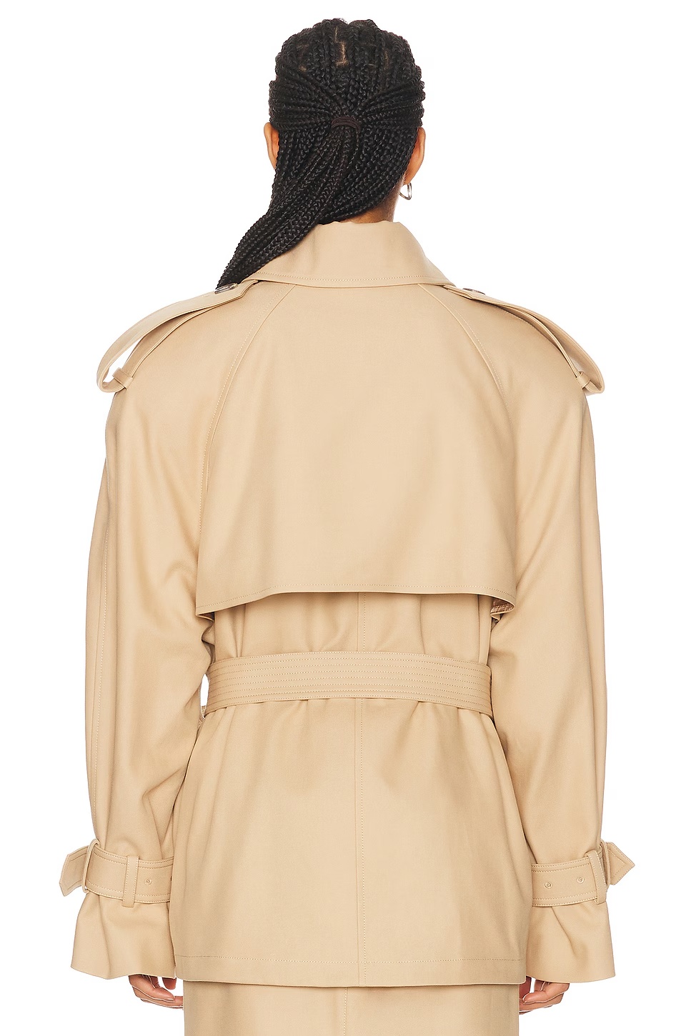 Cropped Trench Khaki