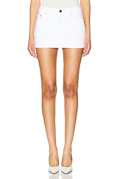 Denim Micro Mini Skirt White
