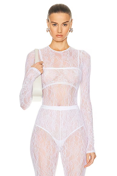Lace Bodysuit Off White
