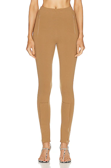 Front Zip Legging Tan