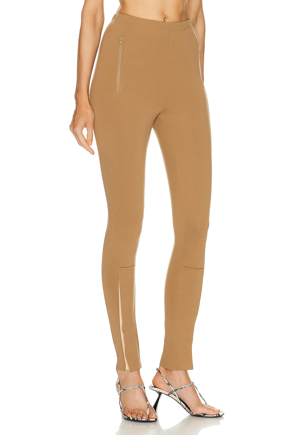 Front Zip Legging Tan