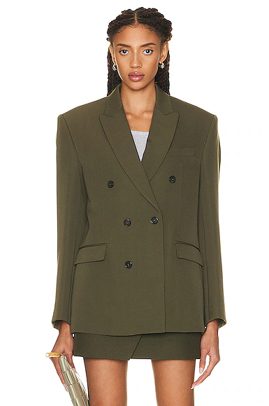 Double Breasted Blazer Military