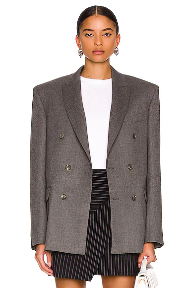 Double Breasted Blazer Charcoal