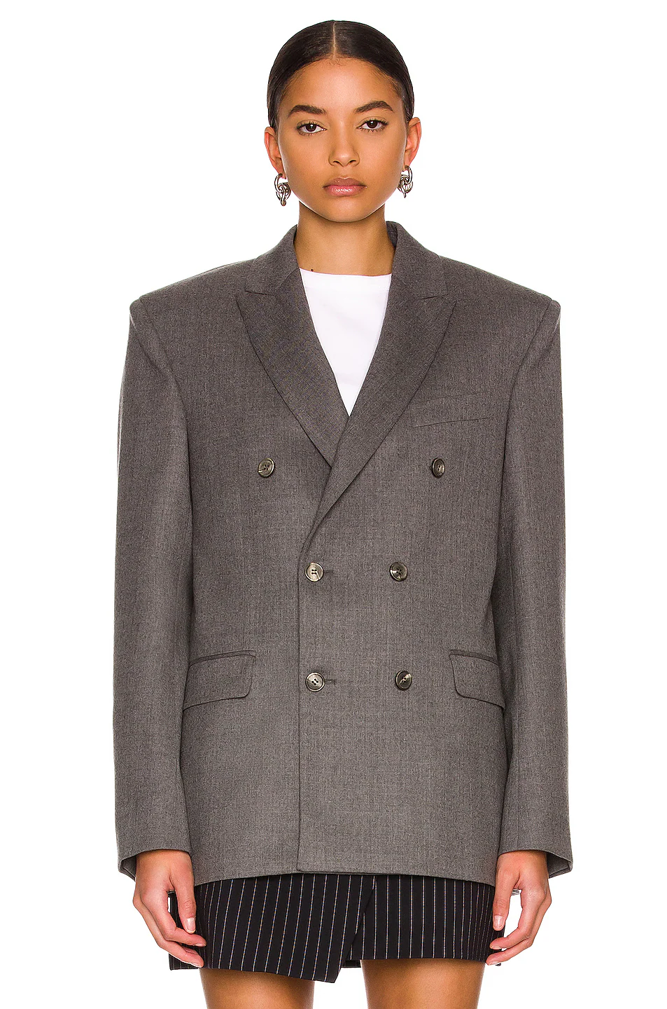Double Breasted Blazer Charcoal
