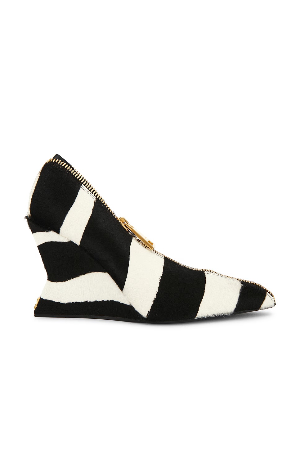 Zebra Pump Zip Wedge Noir & Blanc