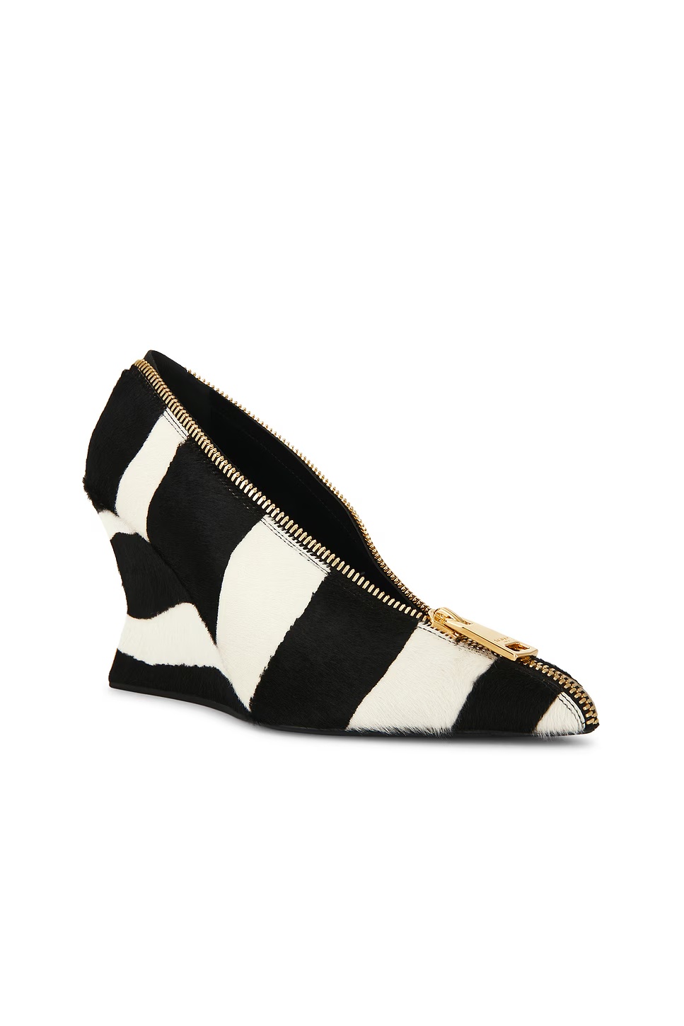 Zebra Pump Zip Wedge Noir & Blanc
