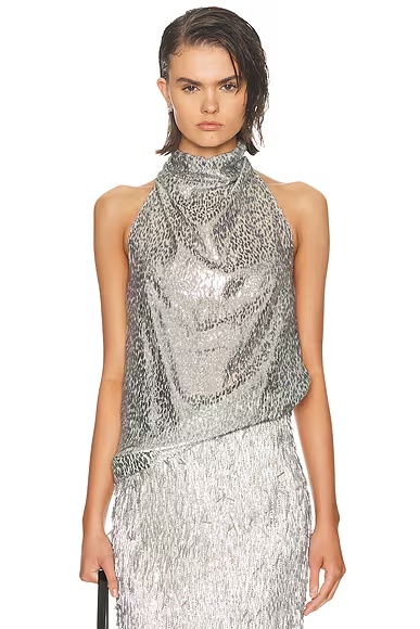 Fil Coupe Alterneck Top Silver