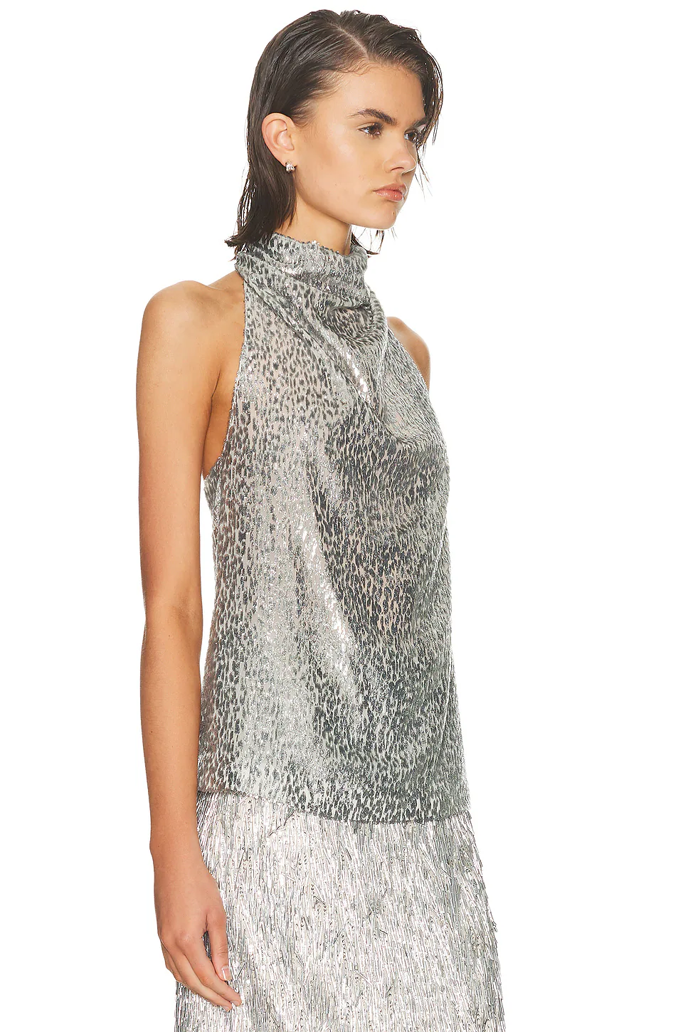 Fil Coupe Alterneck Top Silver