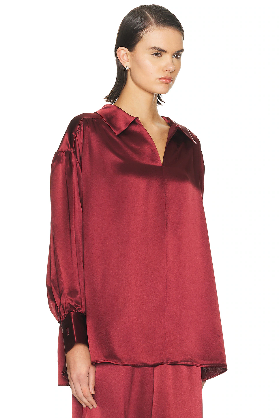 Leonora Satin Blouse Cabernet
