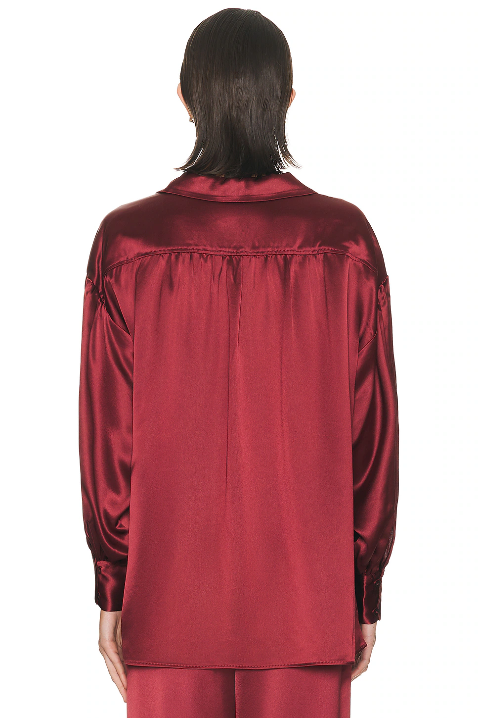 Leonora Satin Blouse Cabernet