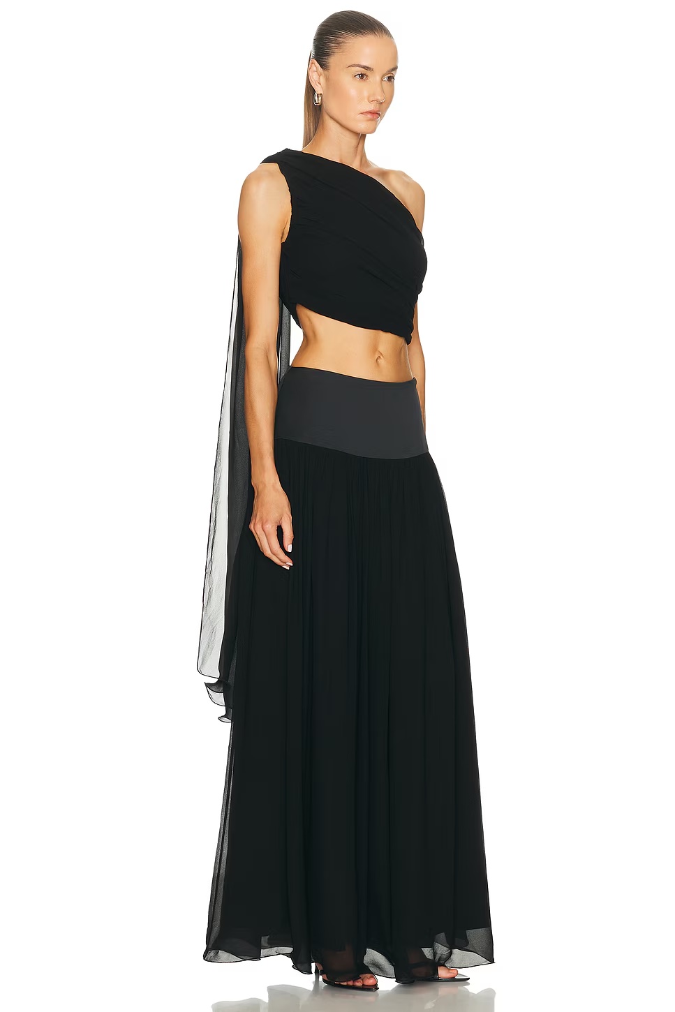 Solene One Shoulder Top Black