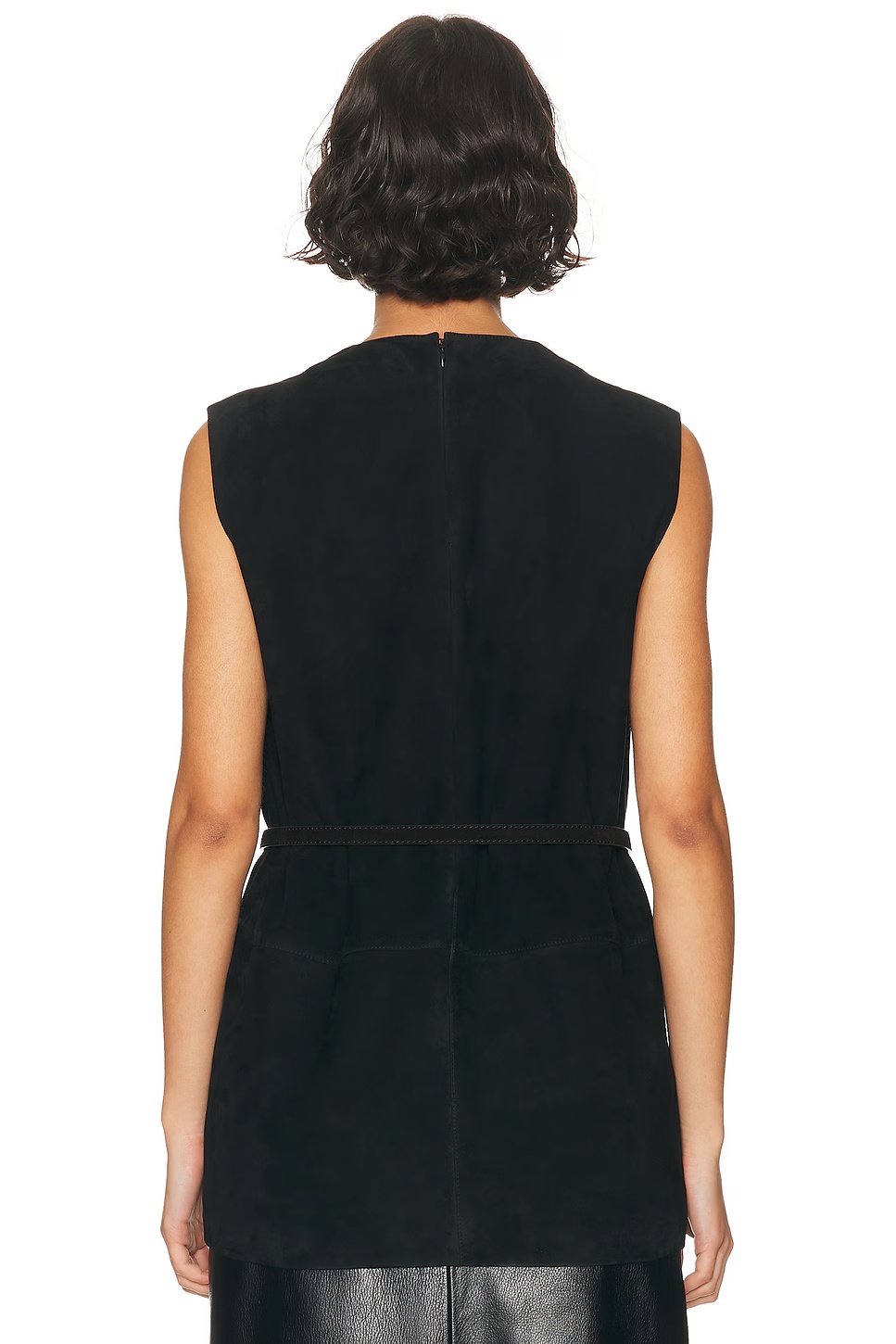 Belted Suede Top Black