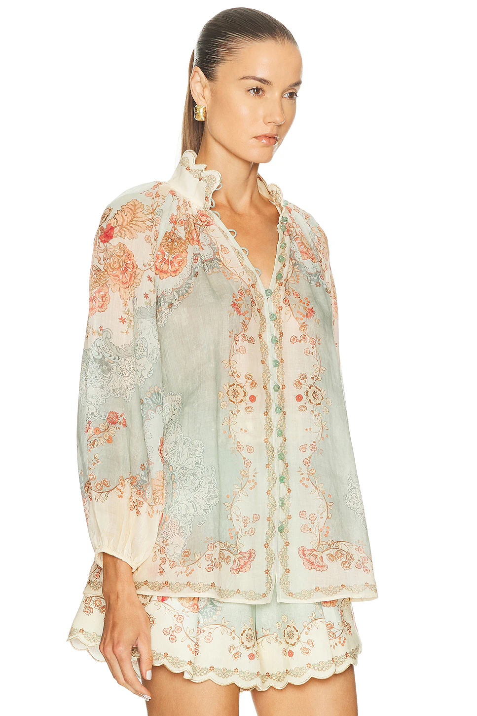 Daylight Blouse Wallpaper Floral Mint