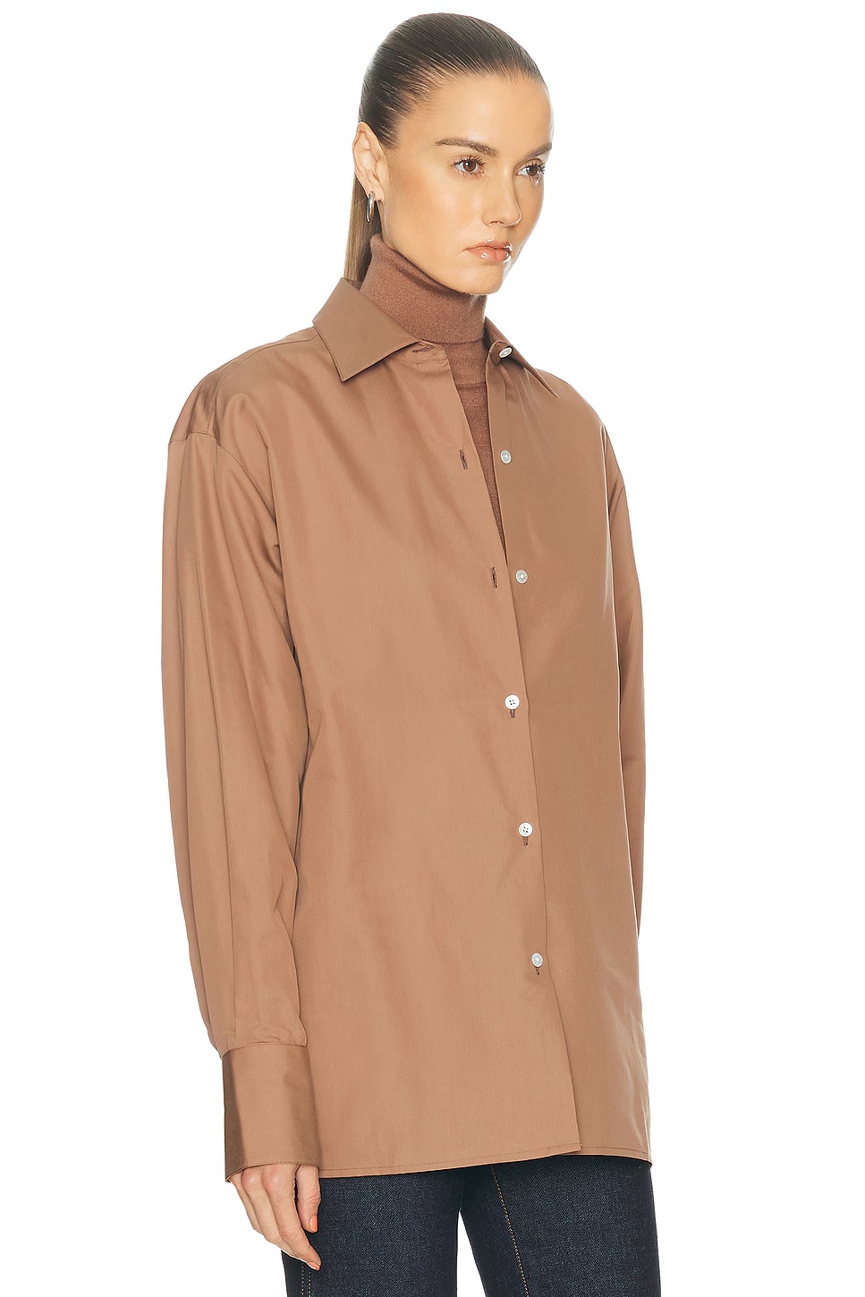 Cotton Silk Button Up Top Amber