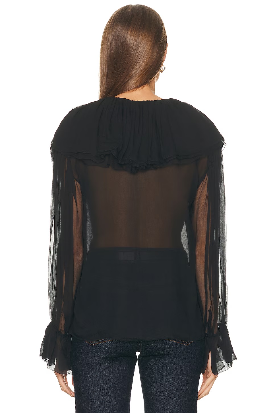 Tiered Statement Blouse Black