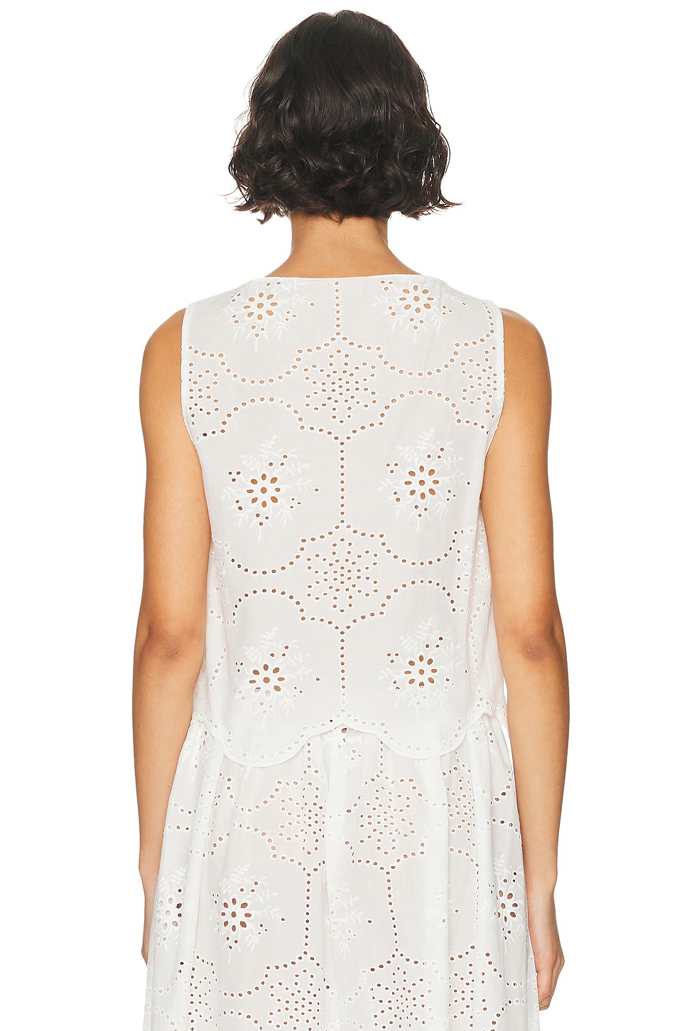 Broderie Tie Top White