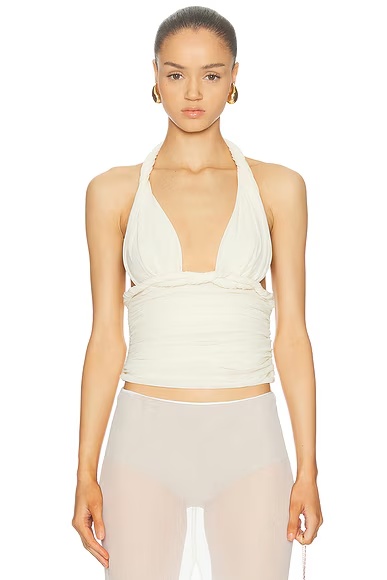 Cabana Halter Top Creme