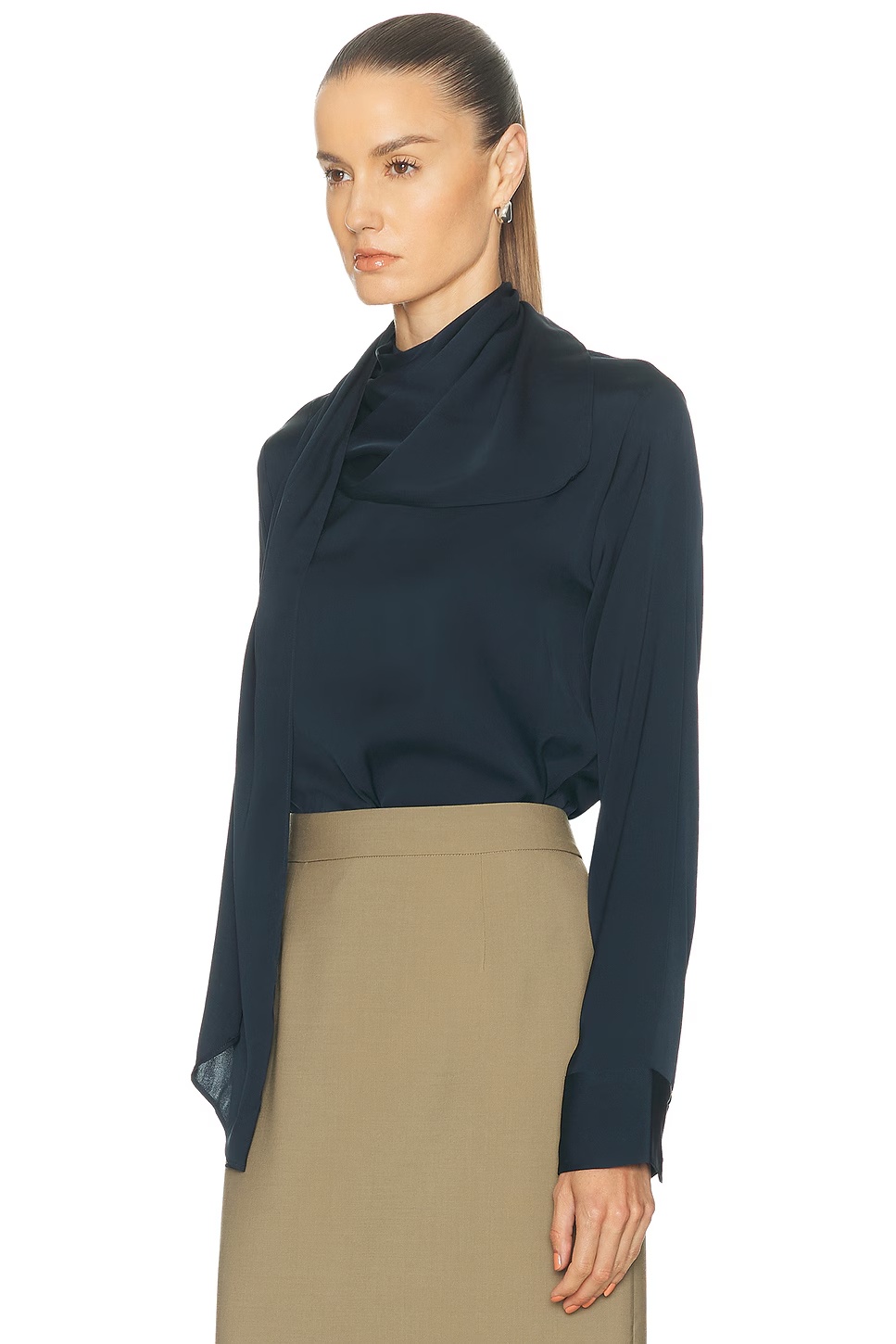 Celeste Silk Top Navy Blue