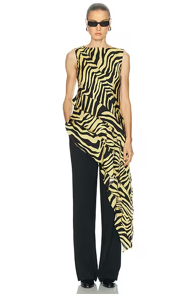 Everlee Silk Top Zebra Print
