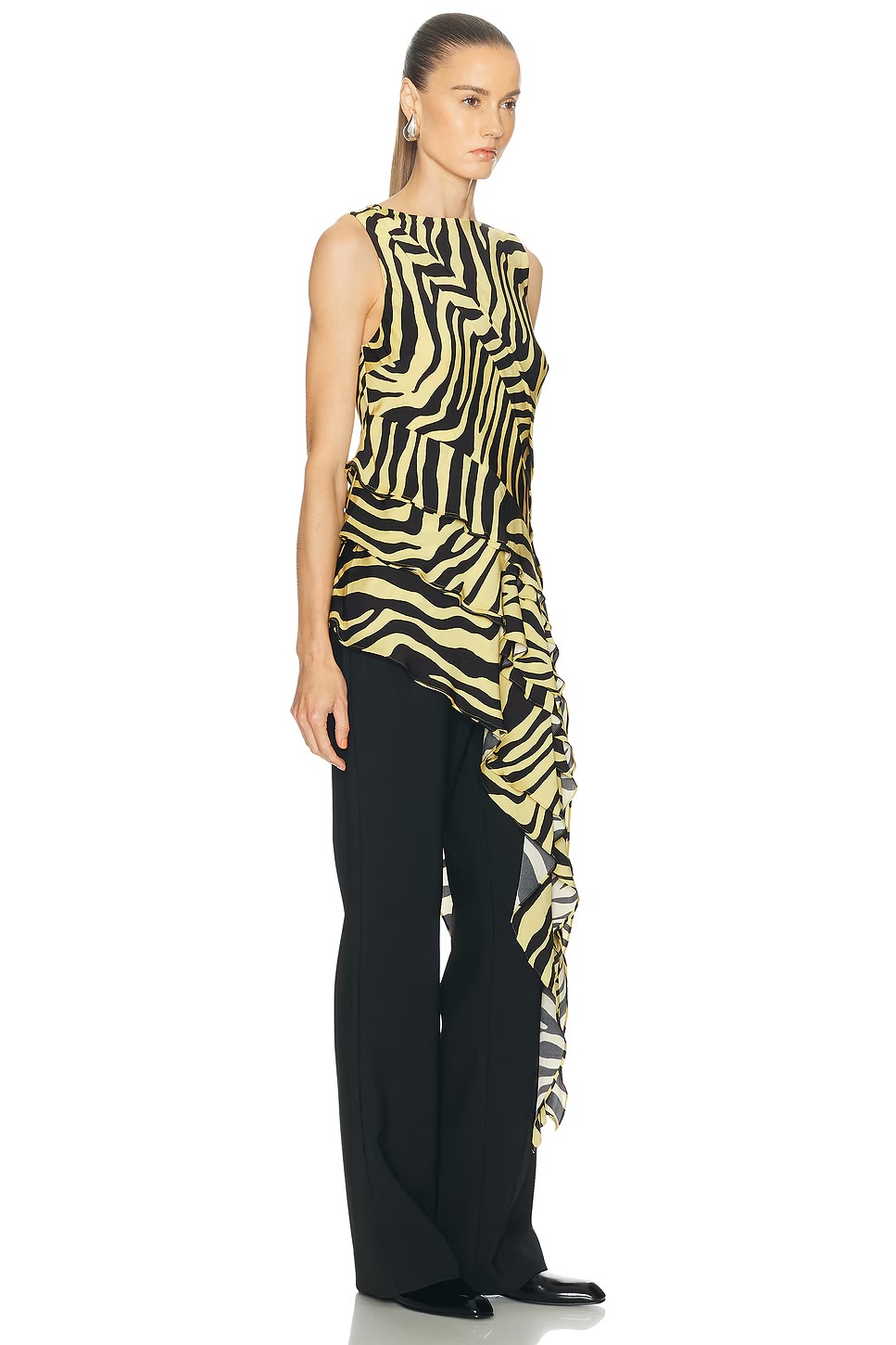 Everlee Silk Top Zebra Print