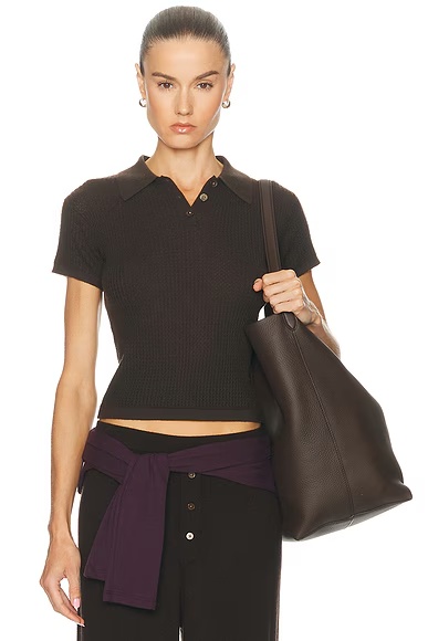 Shrunken Polo Top Burnt Cocoa