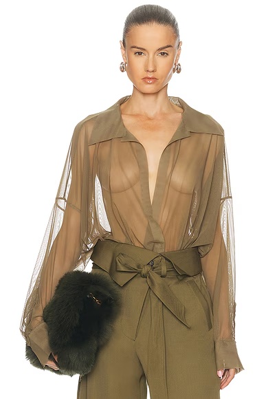 Super Oversized Boyfriend Shirt Bodysuit Mushroom