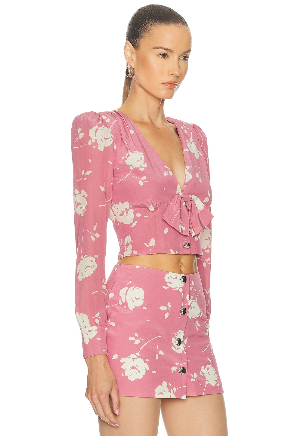 Long Sleeve Top Pink & White