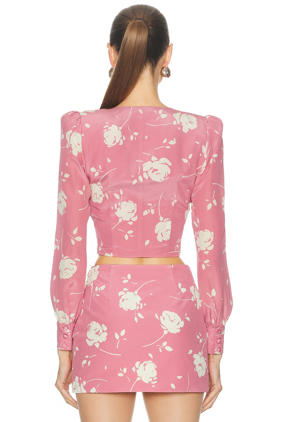 Long Sleeve Top Pink & White