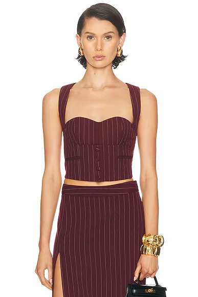 Monet Waistcoat Top Port