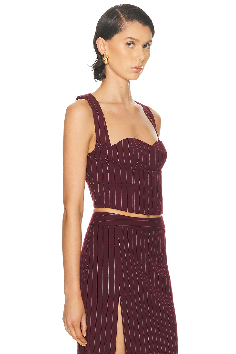 Monet Waistcoat Top Port