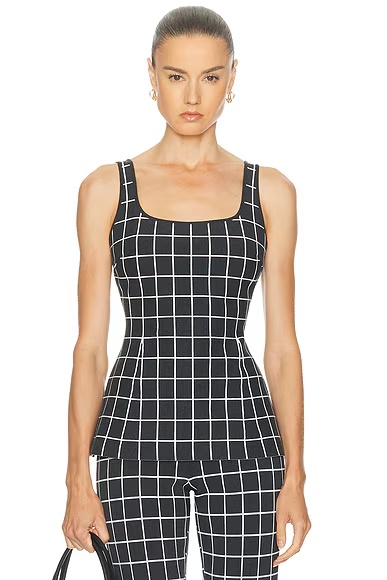 Two Tone Windowpane Inna Top Charcoal Combo