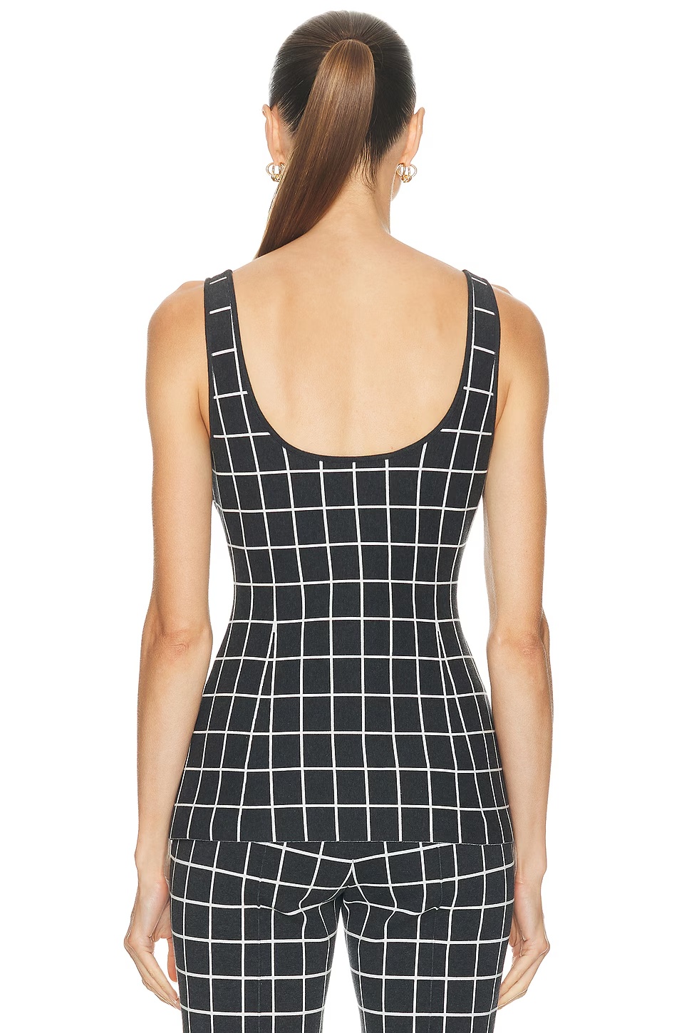 Two Tone Windowpane Inna Top Charcoal Combo