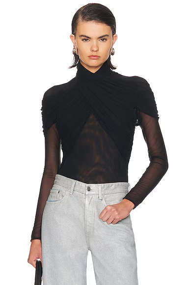 Long Sleeve Bodysuit Black