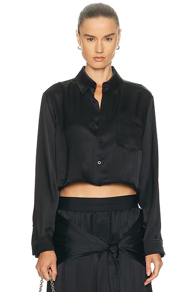 Cropped Boyfriend Shirt Black
